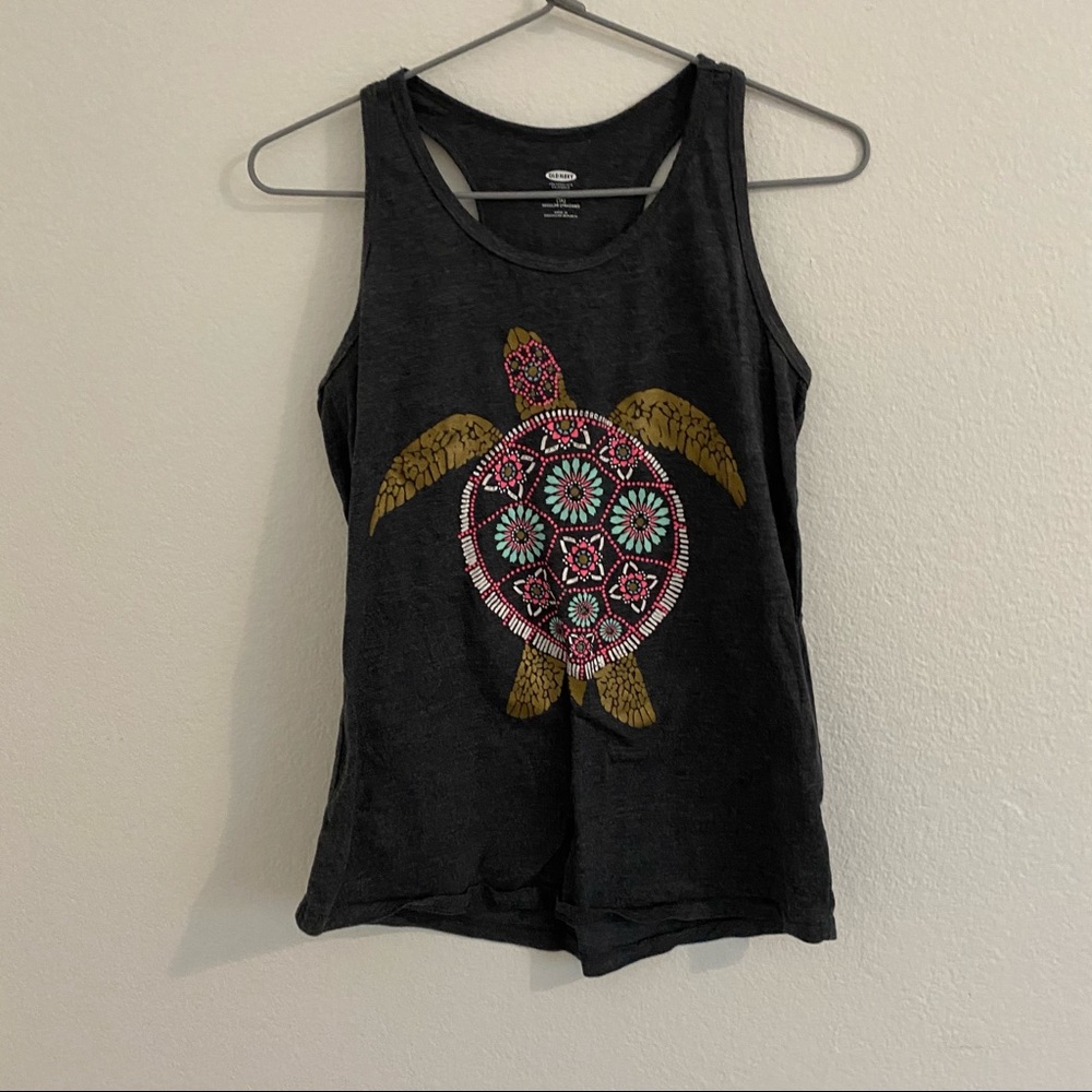 turtle grey tank top
